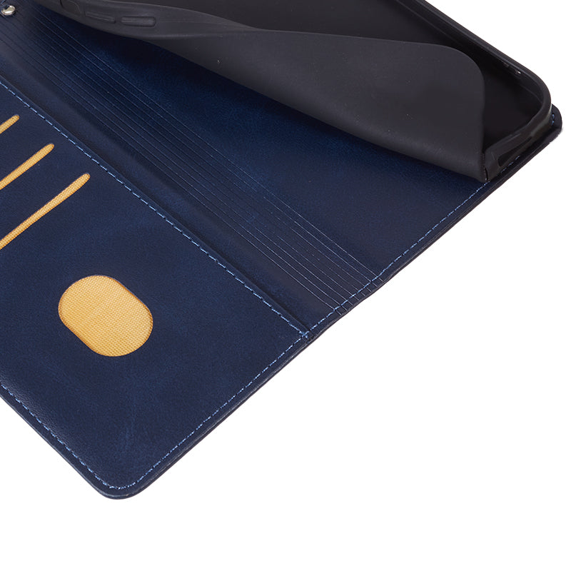 Phone Cover for OnePlus 12R 5G / Ace 3 5G Case Magnetic Clasp PU Leather Wallet Stand Shell - Blue Phone Cover for OnePlus 12R 5G / Ace 3 5G Case Magnetic Clasp PU Leather Wallet Stand Shell - Blue